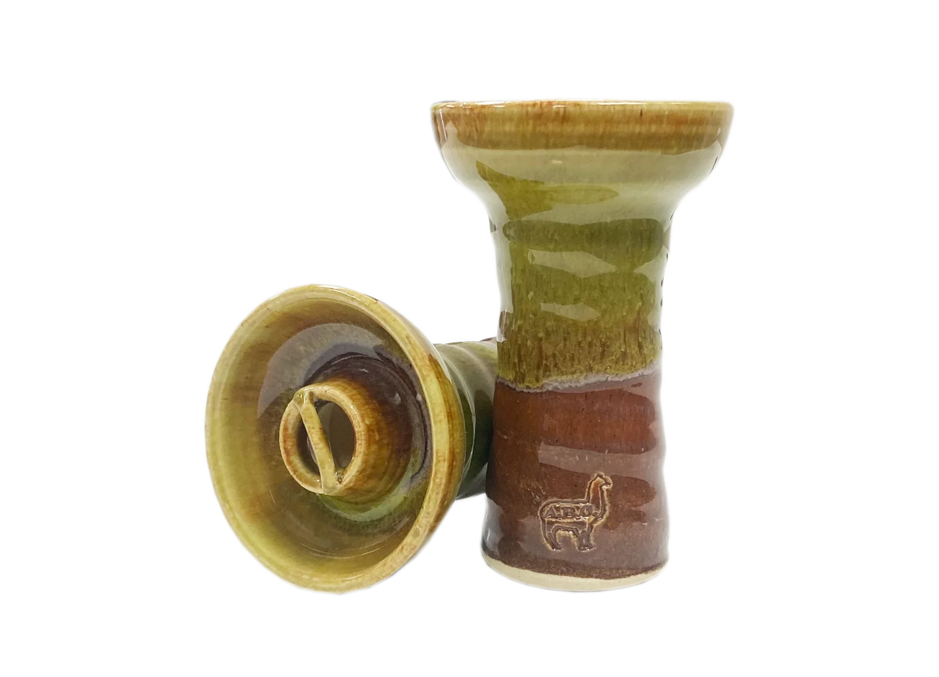 Alpaca Predator Green Over Brown Hookah Bowl